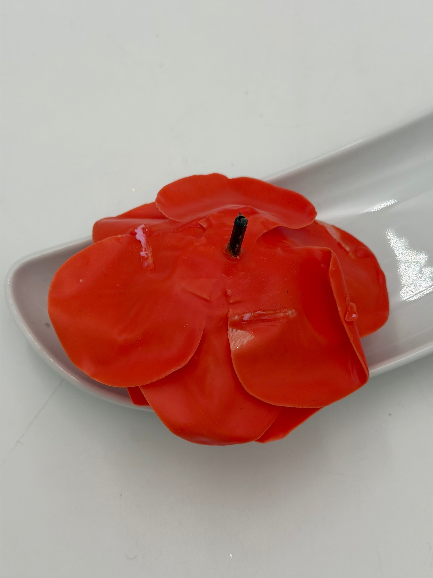 Wachs Rose dunkelorange 1 Stück