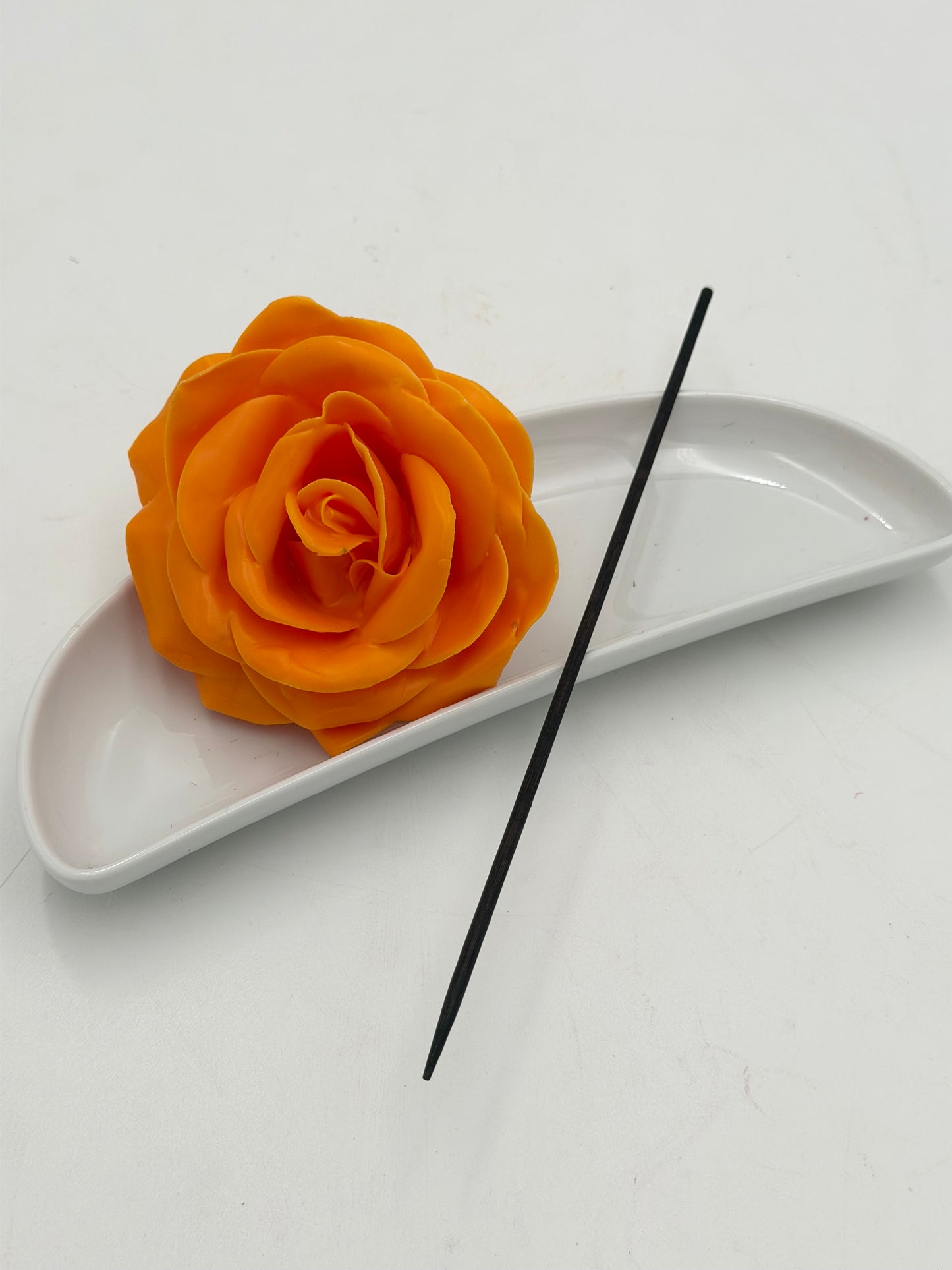 Wachs Rose orange 1 Stück
