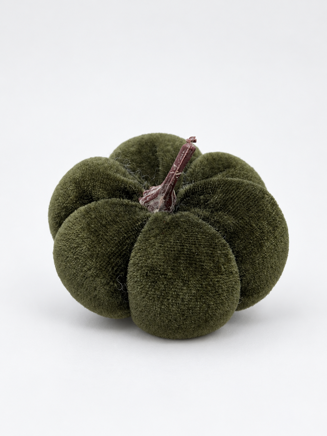 Kleiner Deko-Kürbis aus Samt 7 cm Mint, Grün & Dunkelgrün