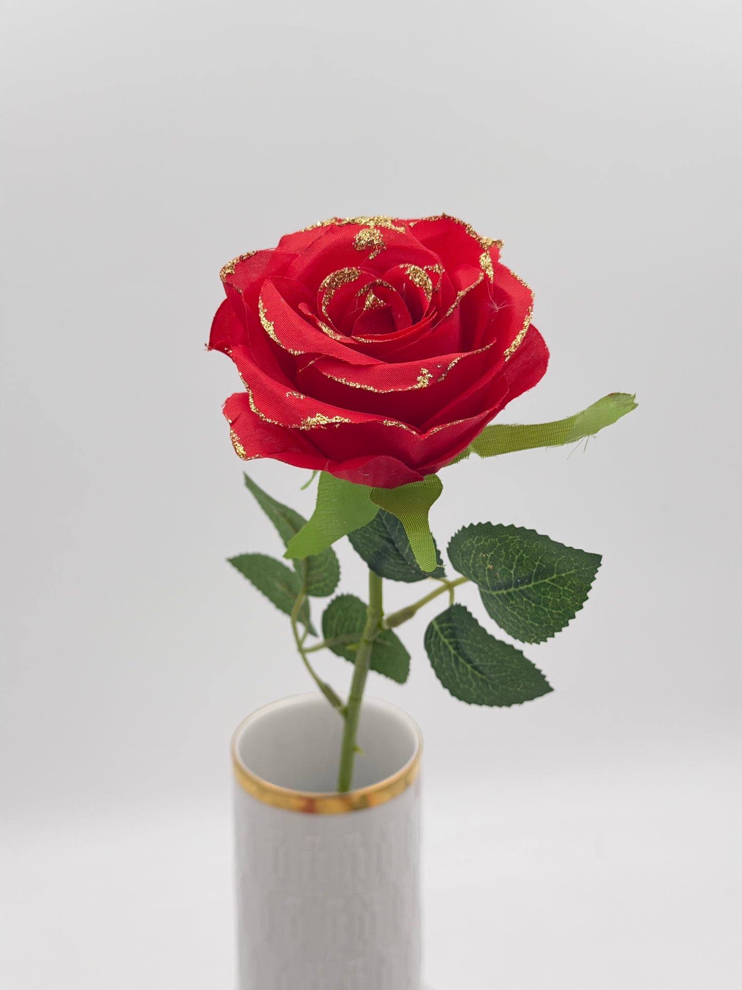 Rose mit Glitzer 48 cm 1 Stück