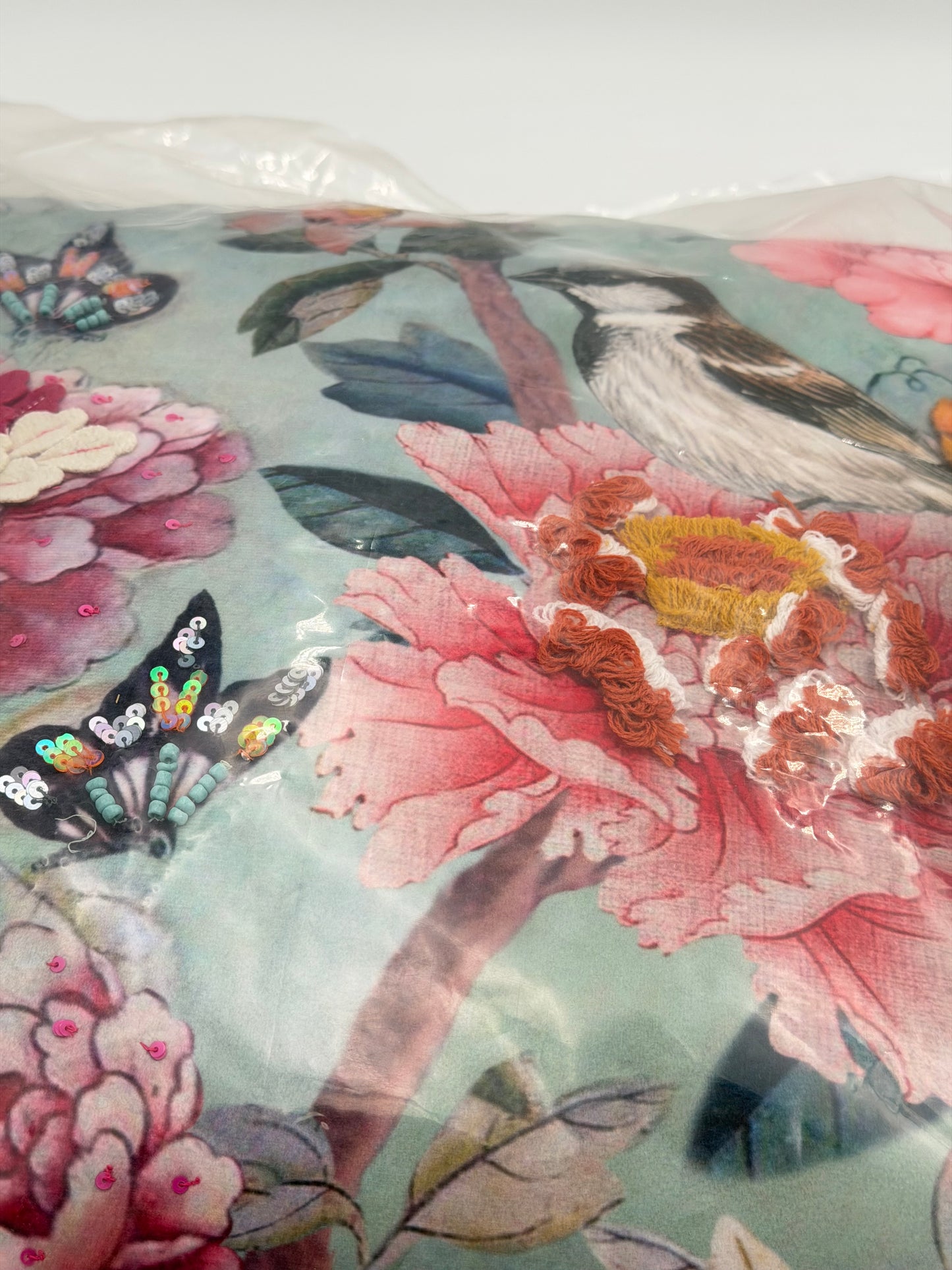 Mars & More Dekokissen Schmetterling Vogel Blüten