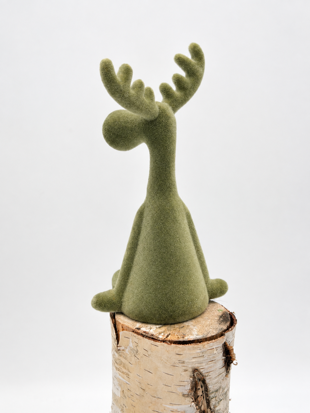 Kantenhocker Deko Elch sitzend Grün beflockt ca. 35 cm 1 Stück
