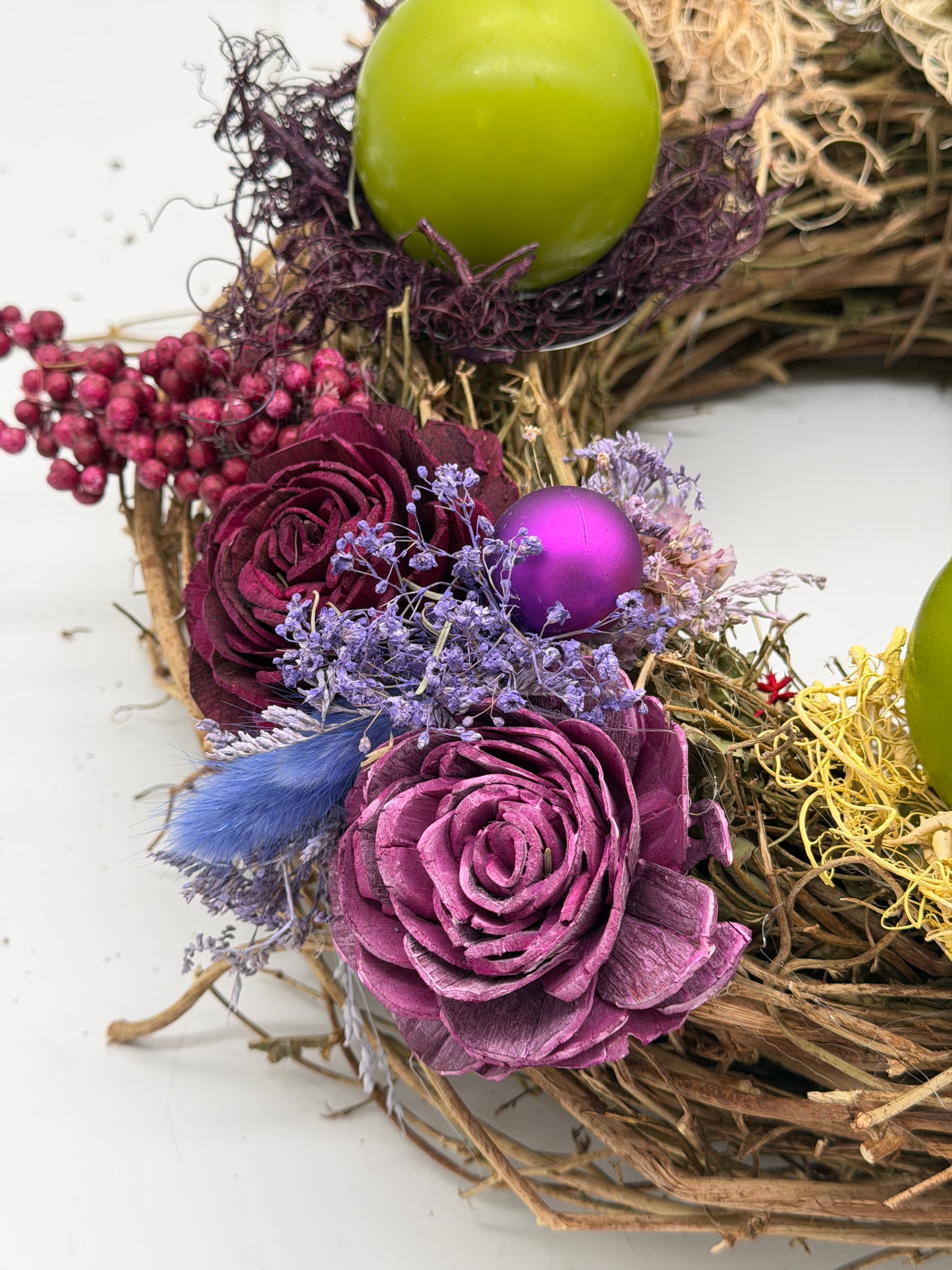 Adventskranz haltbar Weidekranz bunt 40 cm