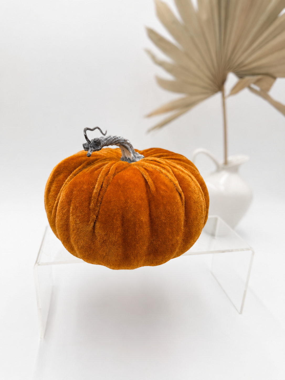 Großer Deko-Kürbis Samt Ø 18 cm Herbstdekoration