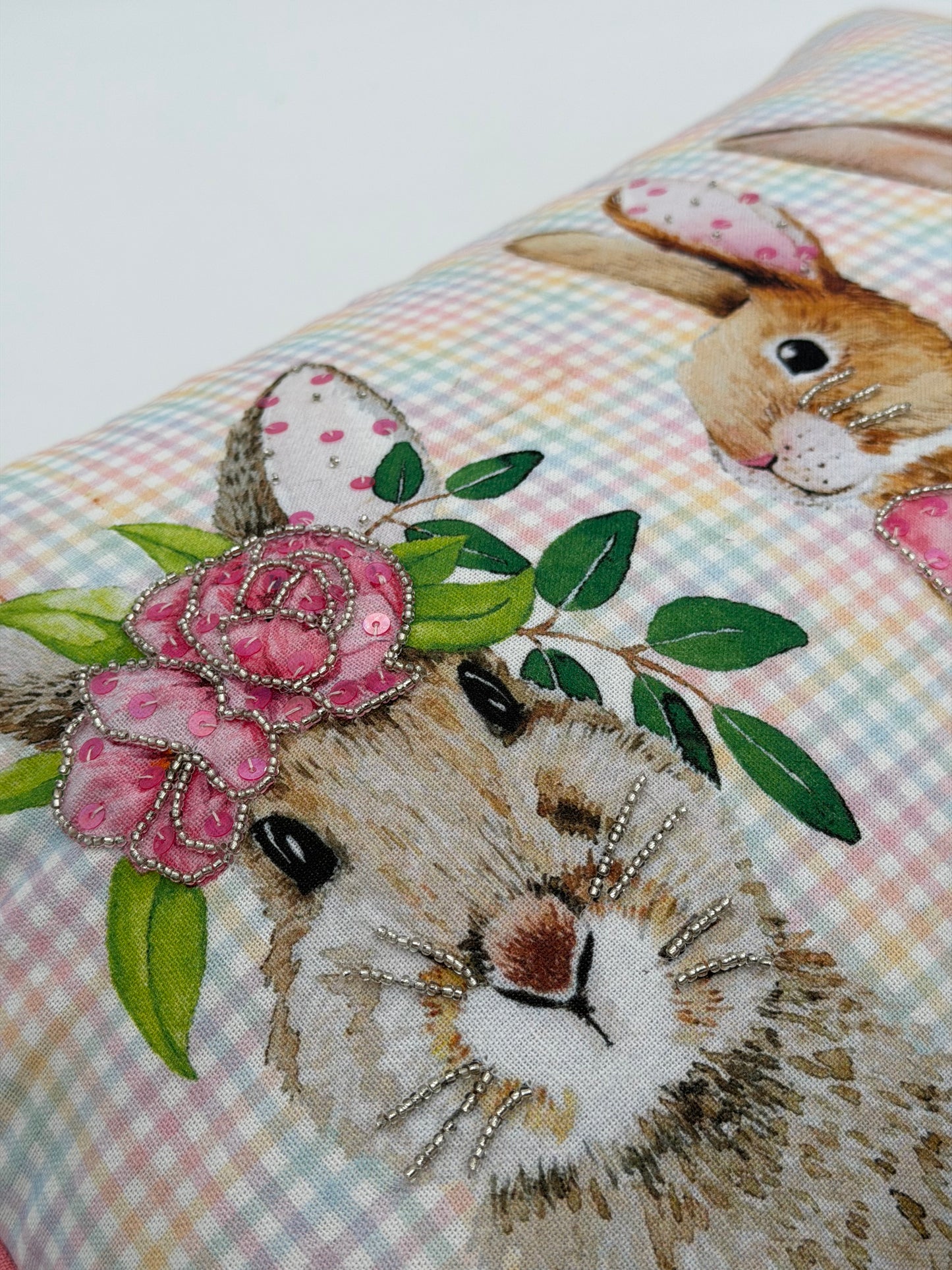 Mars & More Dekokissen 3 Osterhasen Pailletten rosa