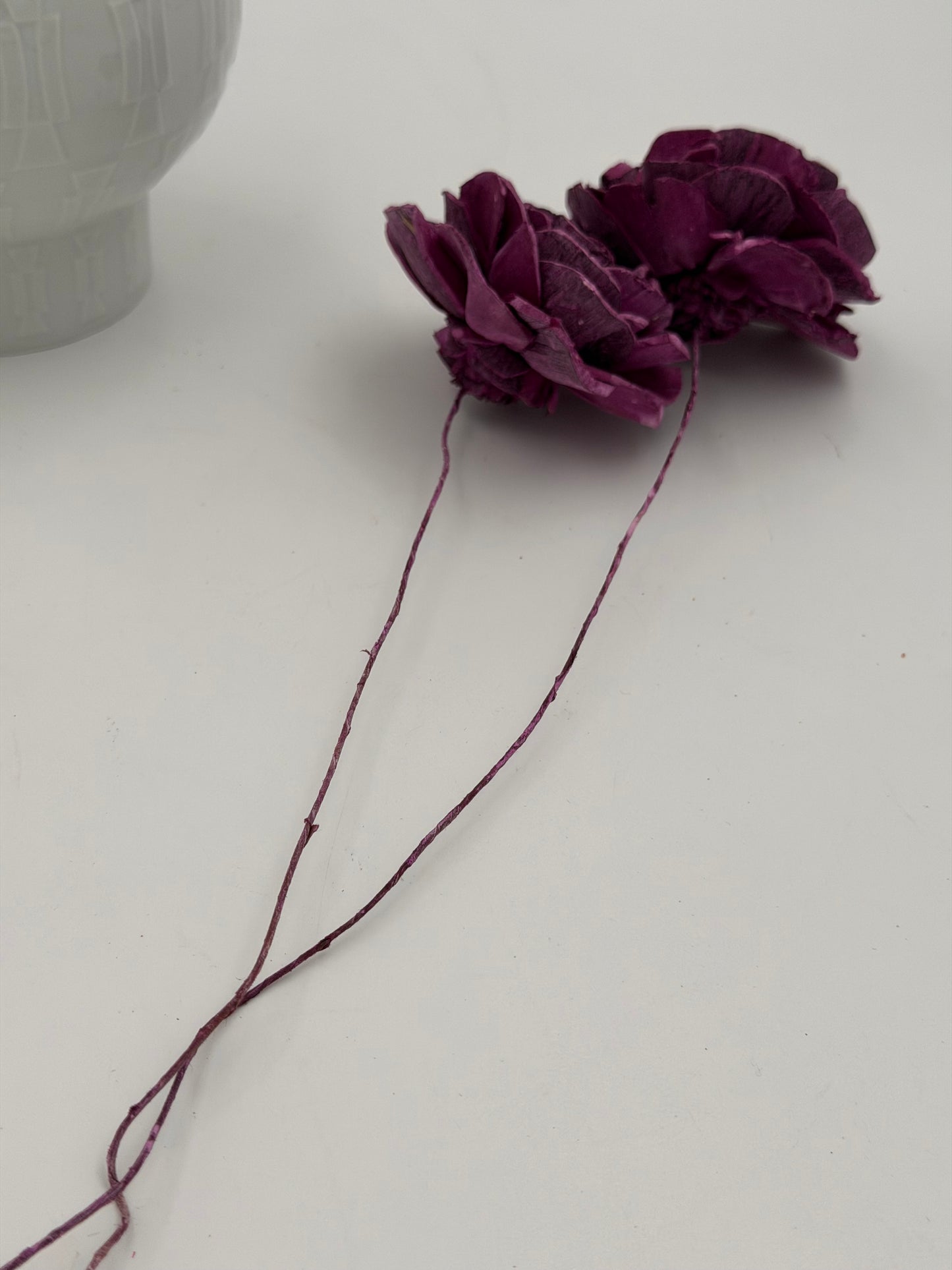 Blüte Sola am Draht lila brombeer frosted 2 Stück