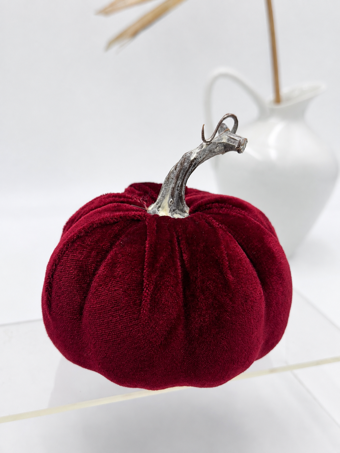 Deko-Kürbis Samt Ø 12 cm Herbstdekoration Beere Rosa