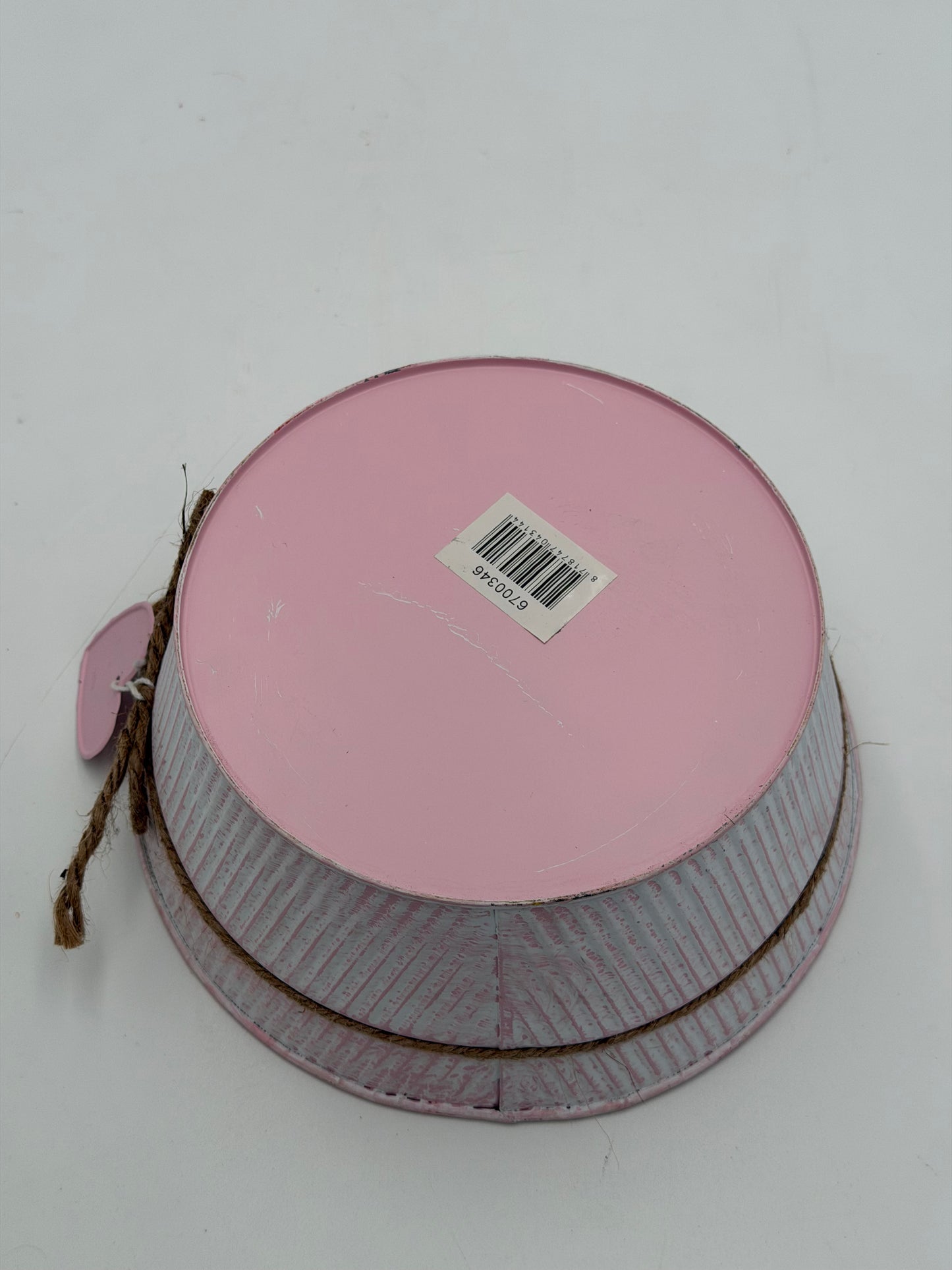 Dekoschale rosa mit Herzanhänger 21 cm 1 Stück