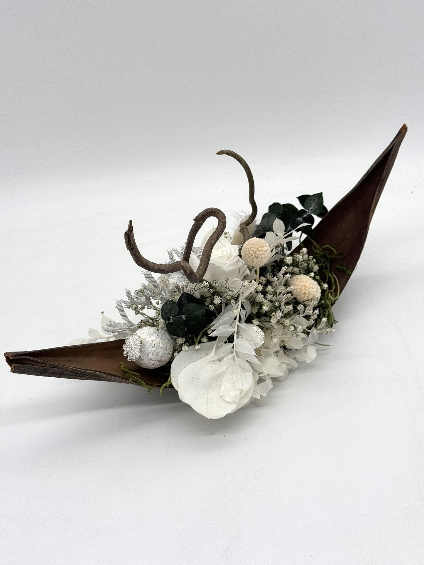 Schiffchen mit Infinity Rose weiß