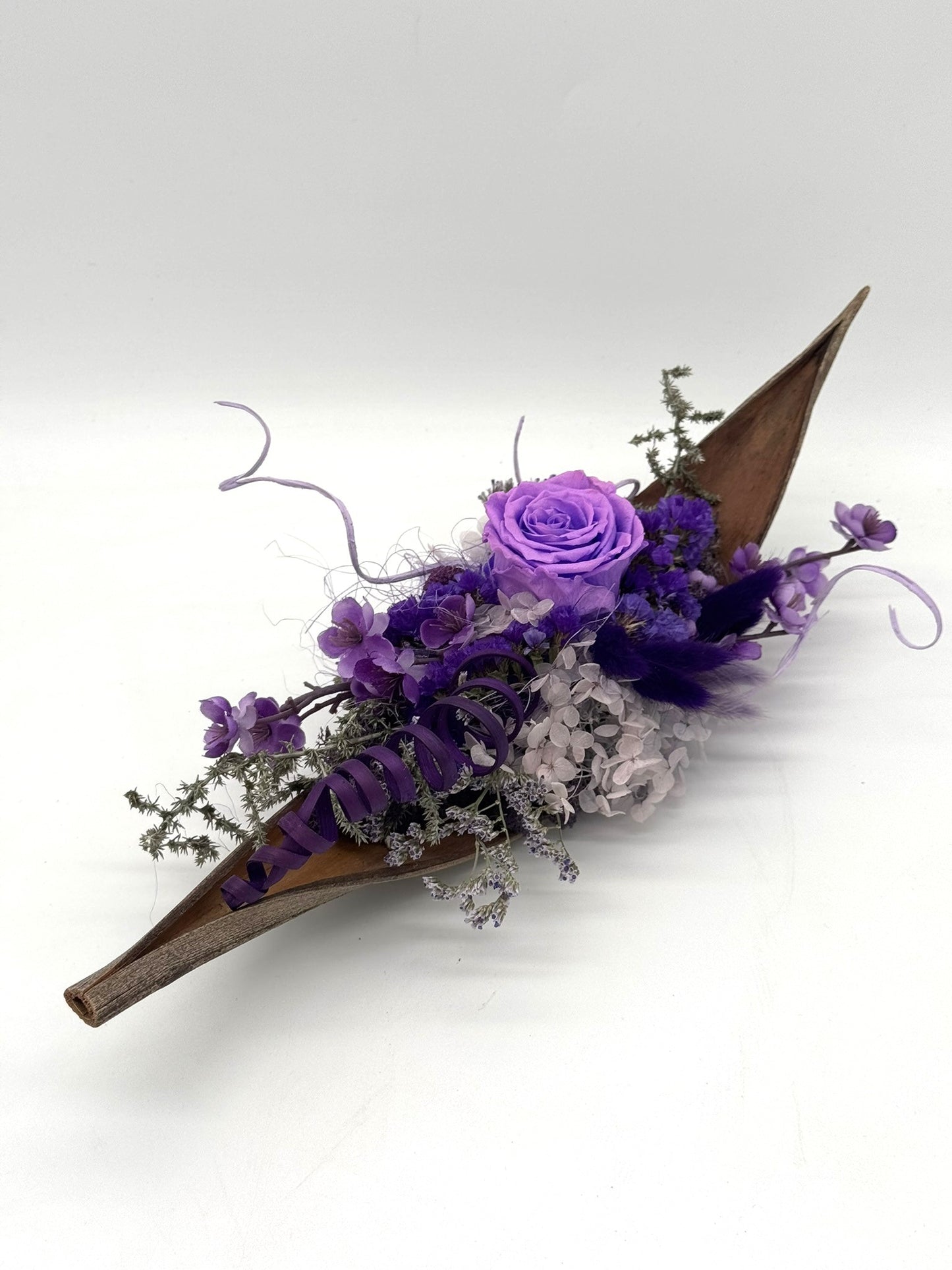 Schiffchen mit Infinity Rose lila