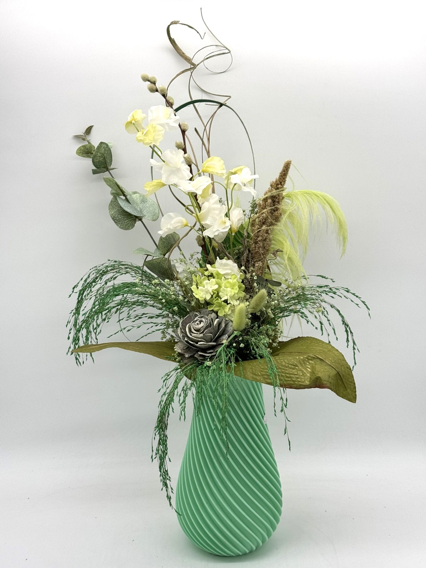 Blumenstrauß Kunstblumen Trockenblumen grün