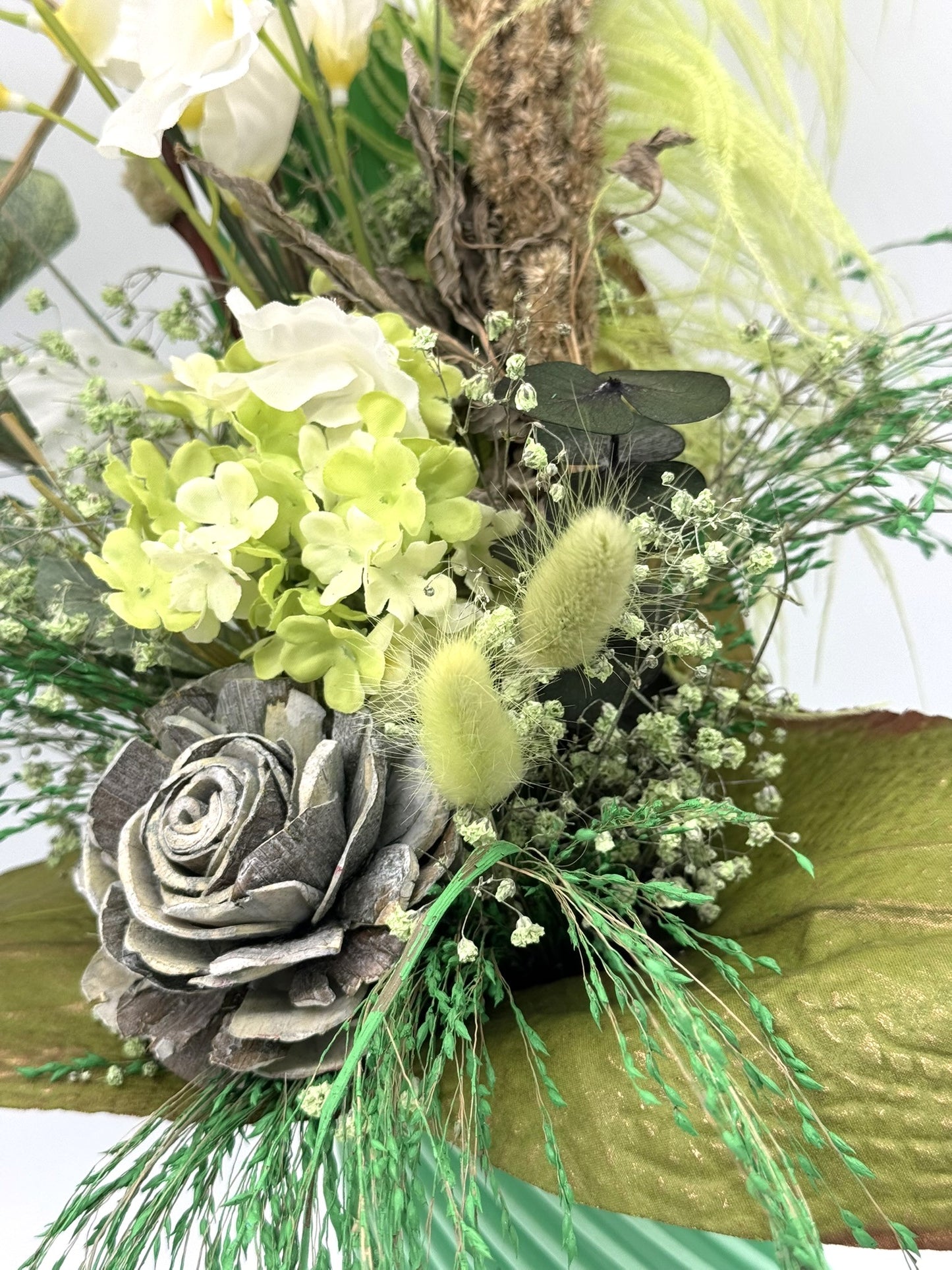 Blumenstrauß Kunstblumen Trockenblumen grün