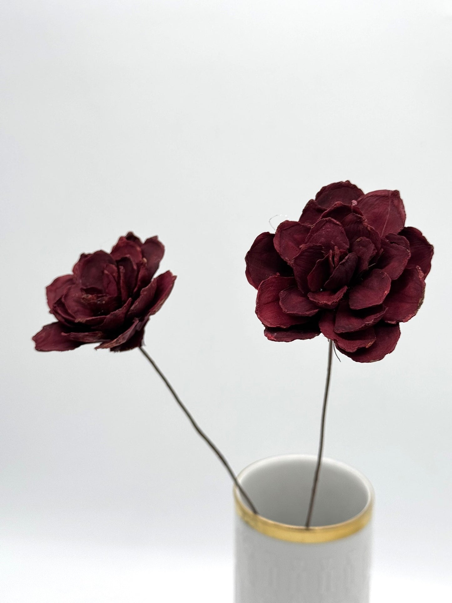 Blüte Rose Pinion am Draht 2 Stück
