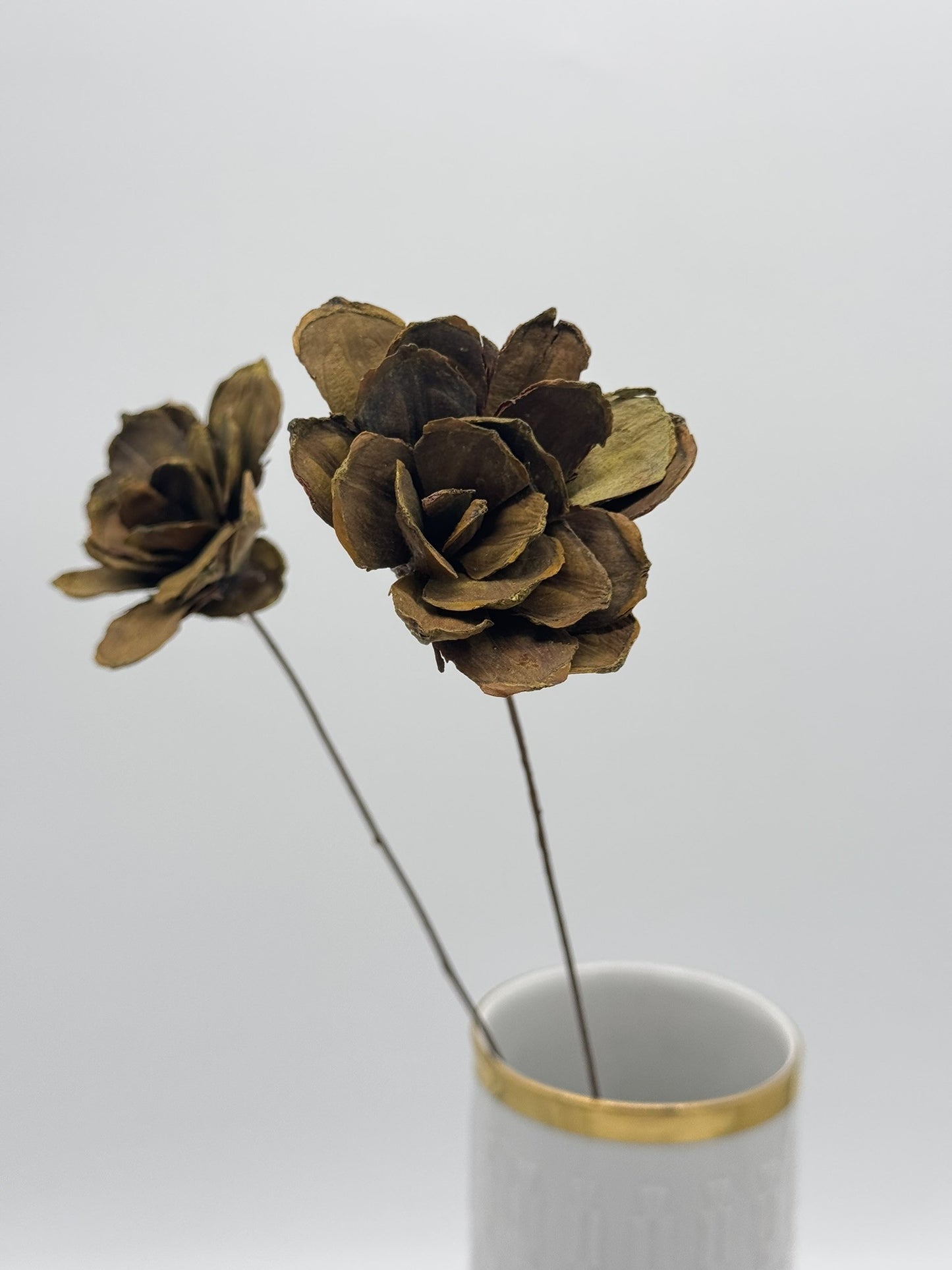 Blüte Rose Pinion am Draht 2 Stück