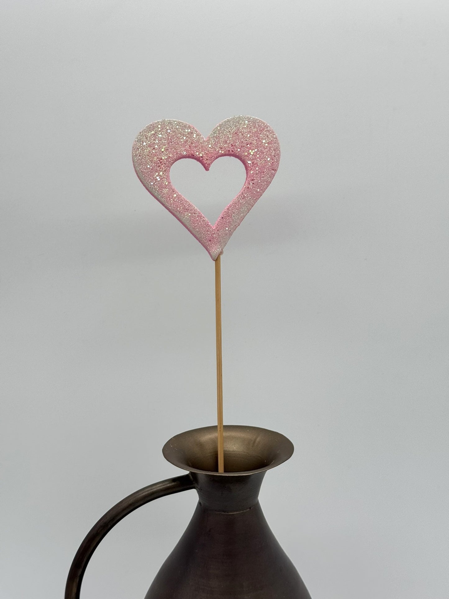 Dekostecker Herz offen Glitzer 1 Stück