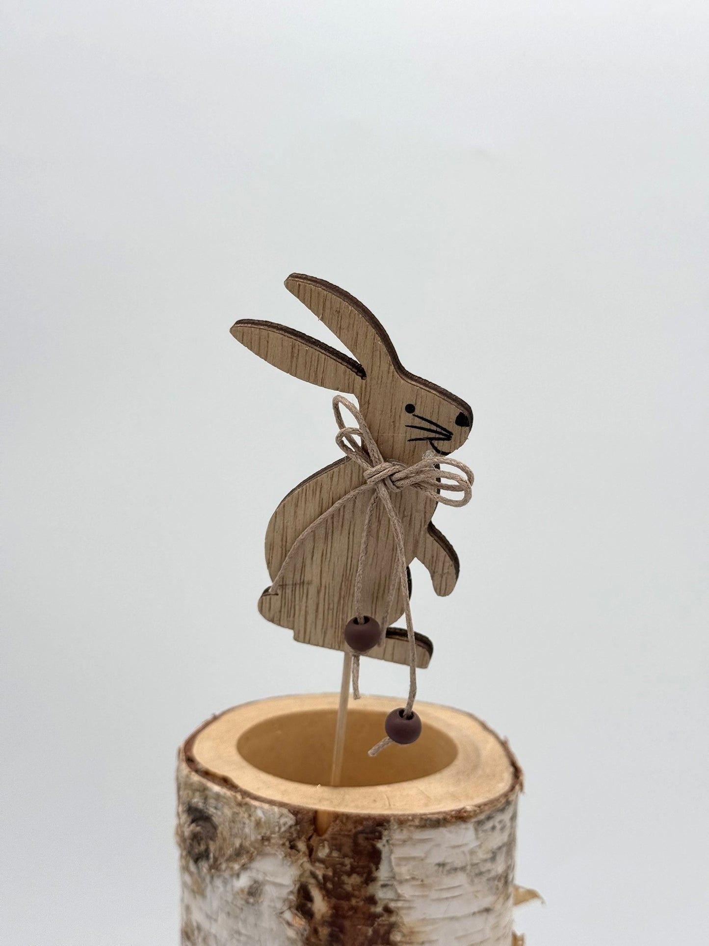 Dekostecker Hase Holz Bommel 1 Stück