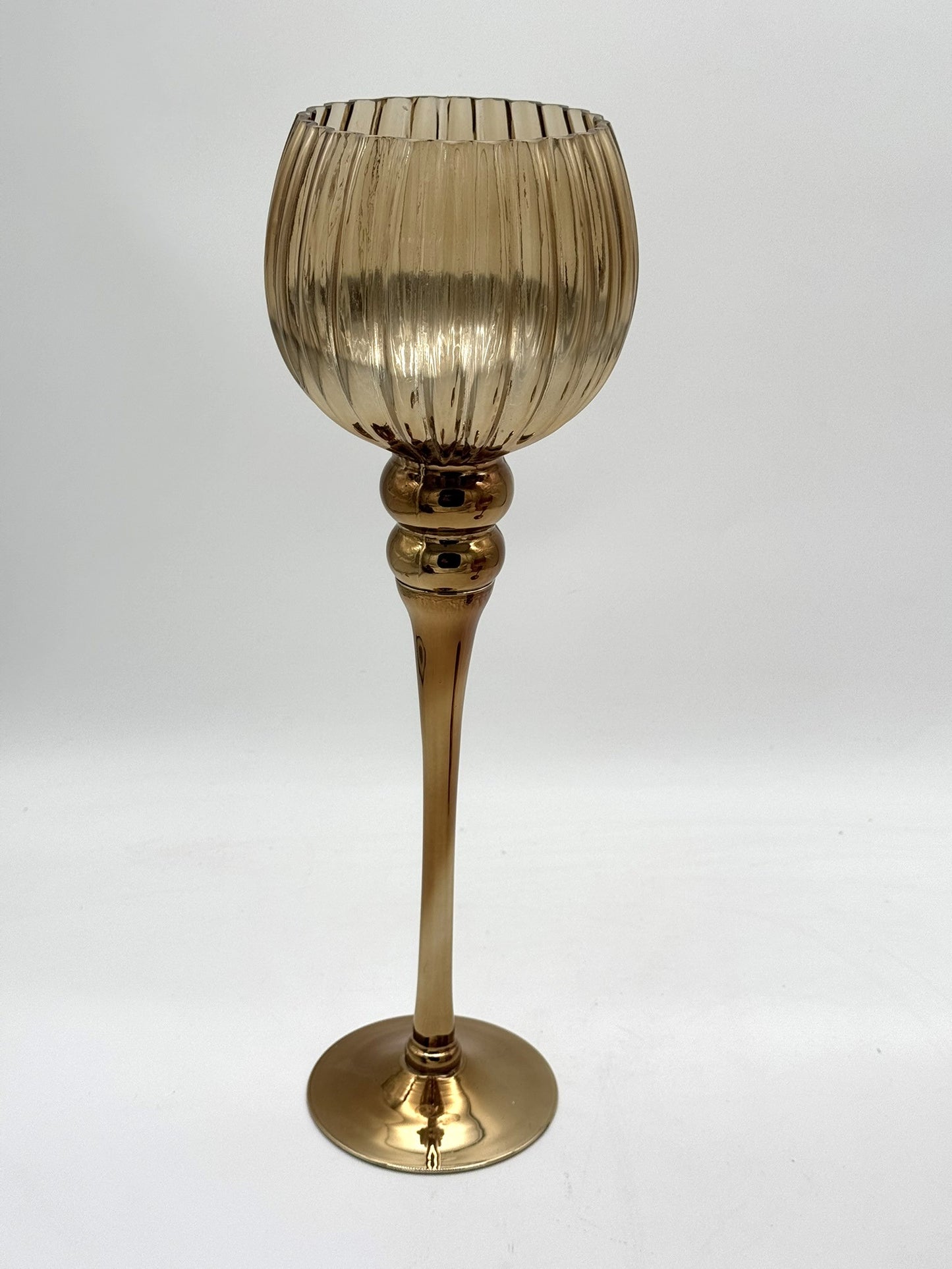 Glaskelch/Windlicht aus Glas gold 30 cm / 40 cm