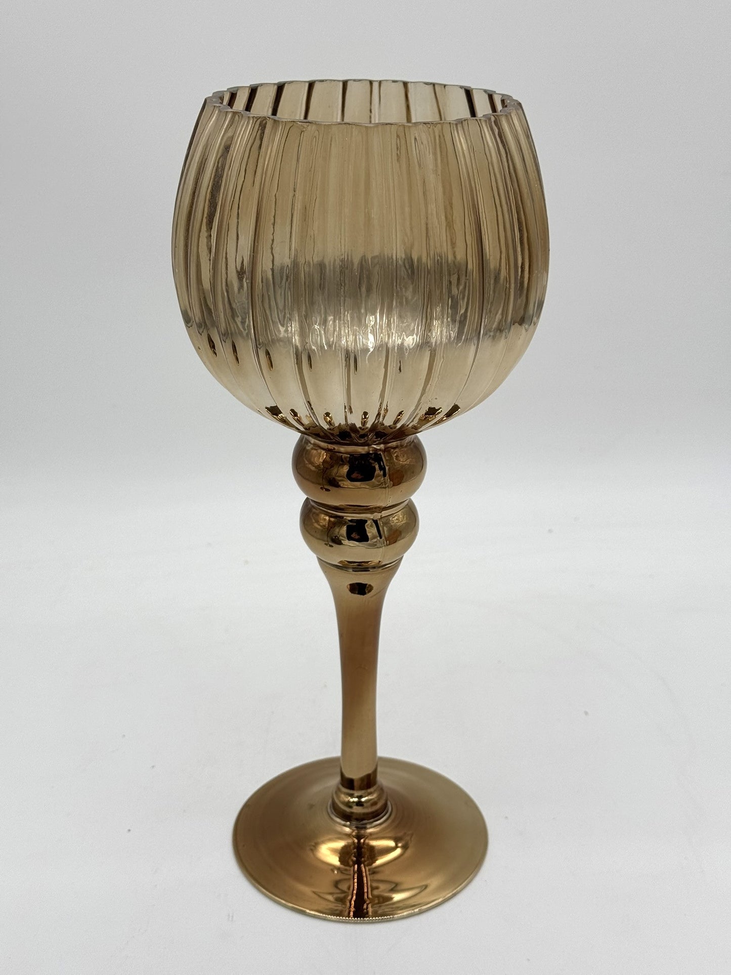 Glaskelch/Windlicht aus Glas gold 30 cm / 40 cm