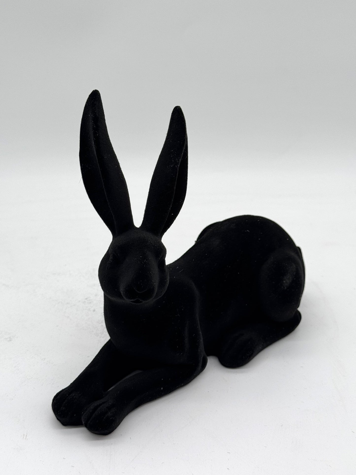 Hase schwarz beflockt 17,5 cm / 25 cm