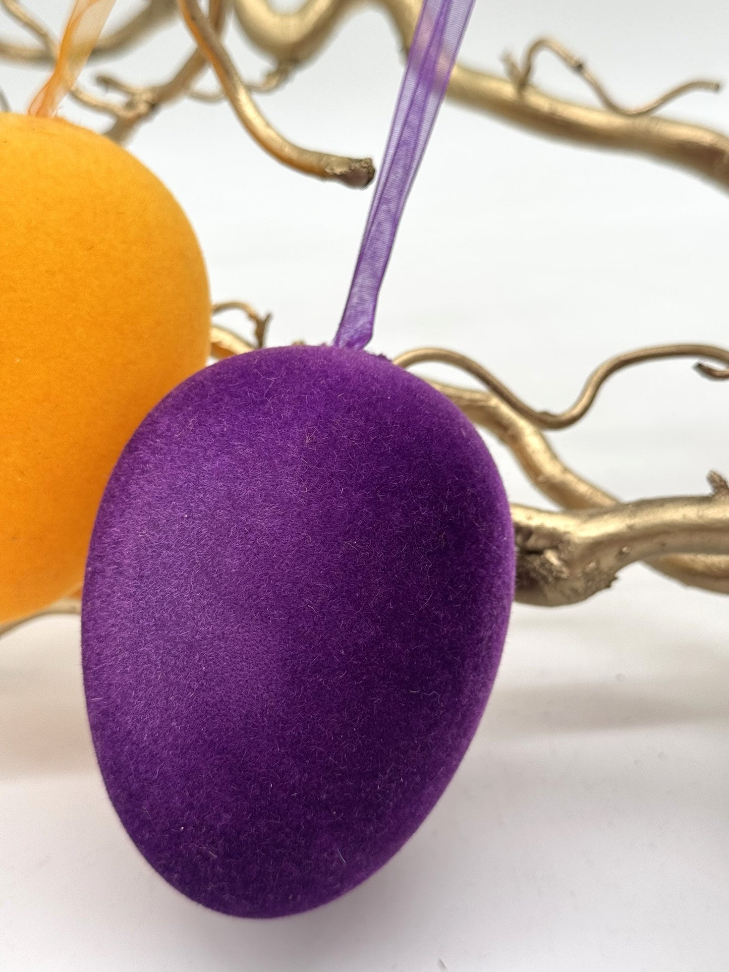 Großes Osterei zum hängen beflockt 10 cm 1 Stück