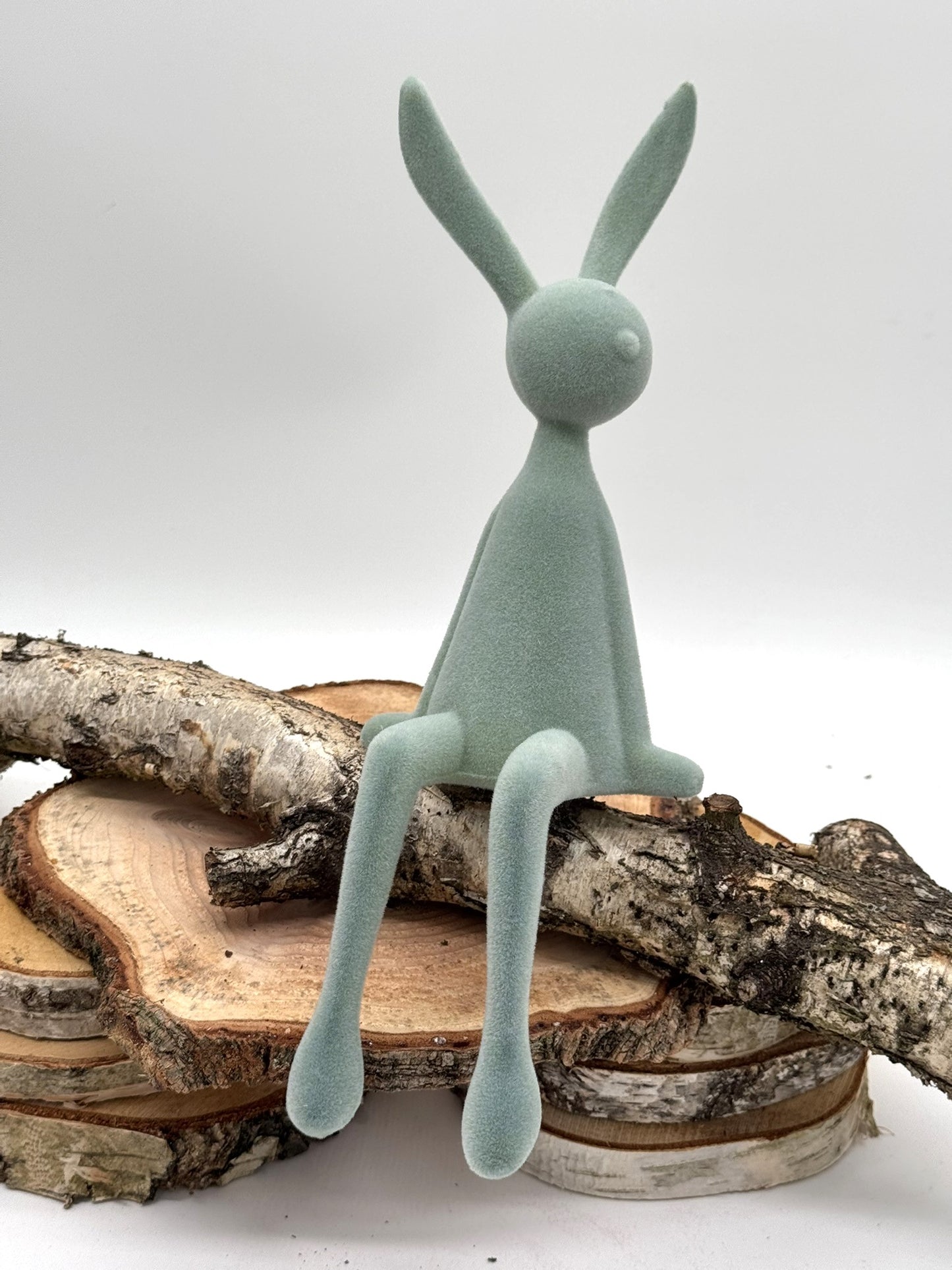 Kantenhocker Osterhase 36 cm beflockt sitzend 1 Stück