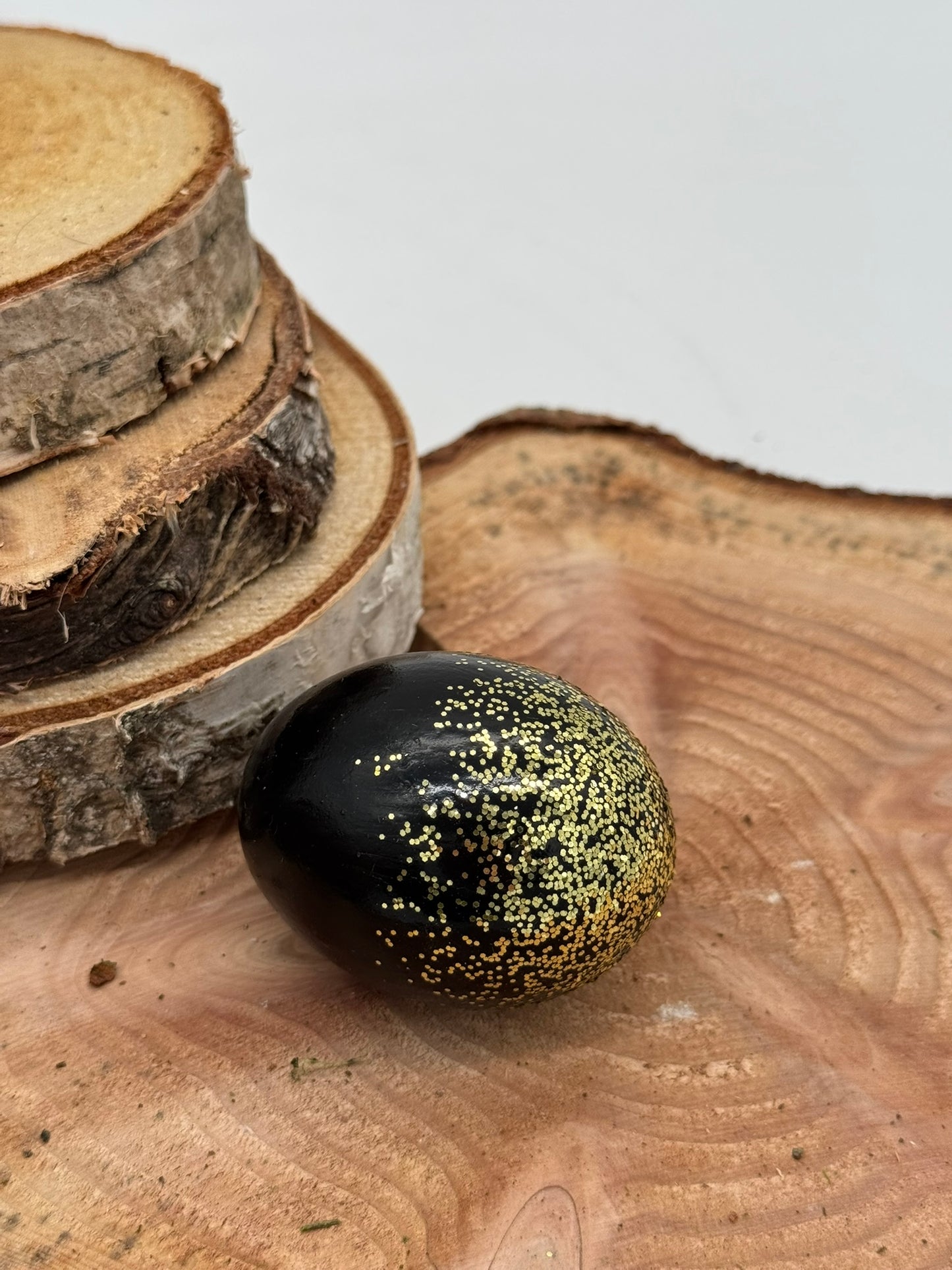 Osterei Gänseei schwarz gold silber 1 Stück