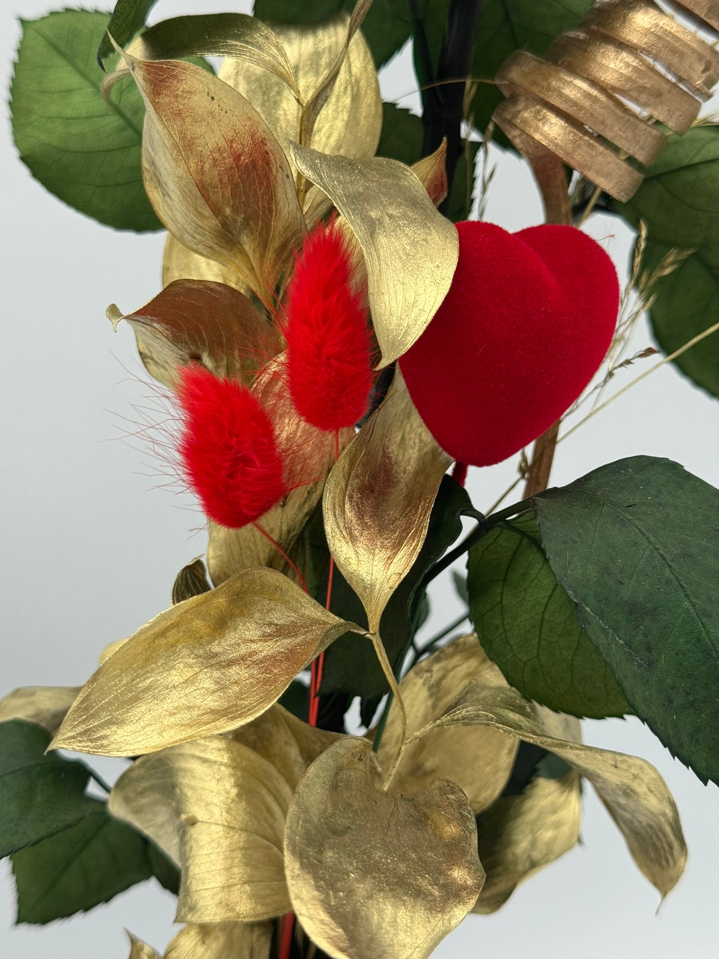 Infinity Rose mit Deko rot gold