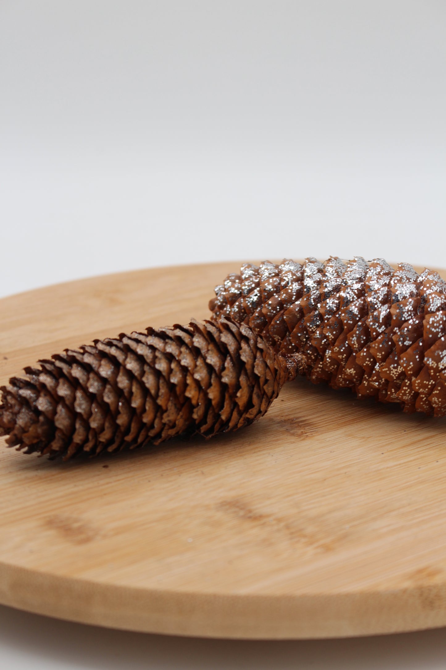 Zapfen lang Natur Glitzer