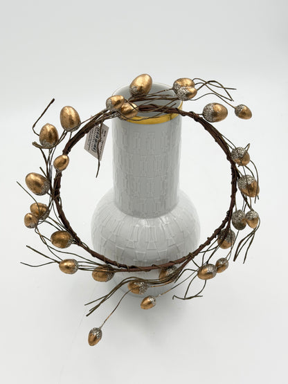 Eichelkranz Tisch Tür Loop haltbar braun gold Glitzer 25 cm