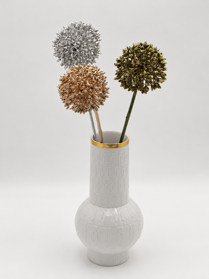 Künstlicher Glitzer-Allium Dekoblume in Silber, Gold oder Grün