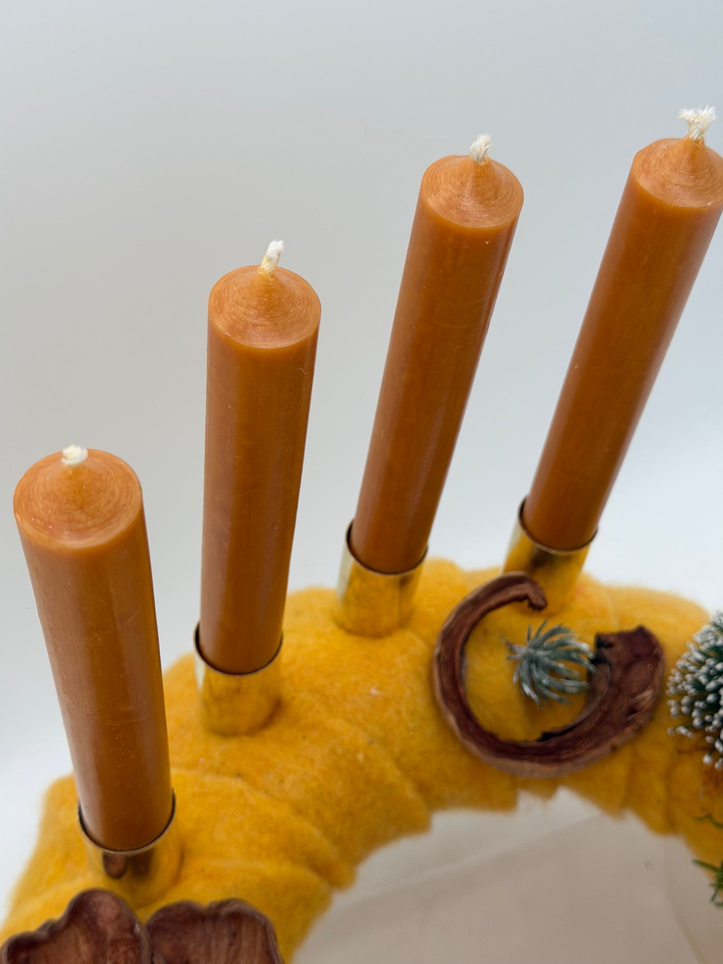 Adventskranz haltbar Senfgelb 30 cm