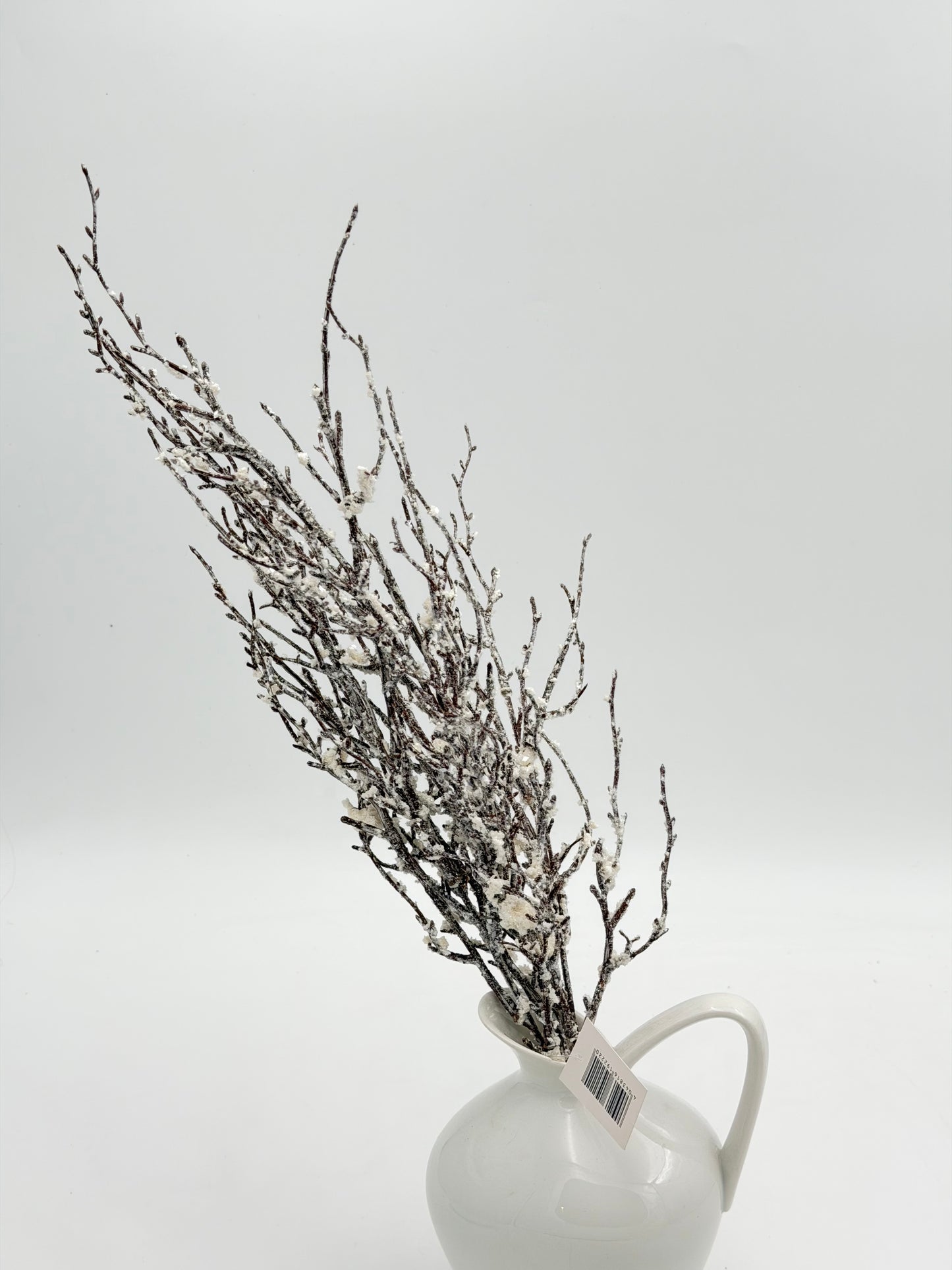 Winter Zweig beschneit Kunstblume weiß Glitzer