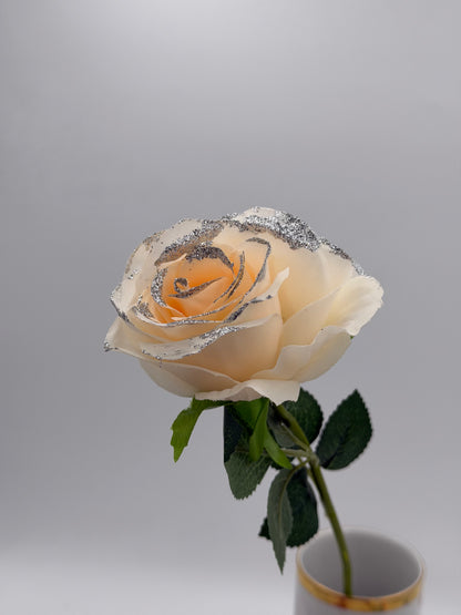 Rose mit Glitzer 48 cm 1 Stück