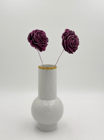 Blüte Sola am Draht lila brombeer frosted 2 Stück