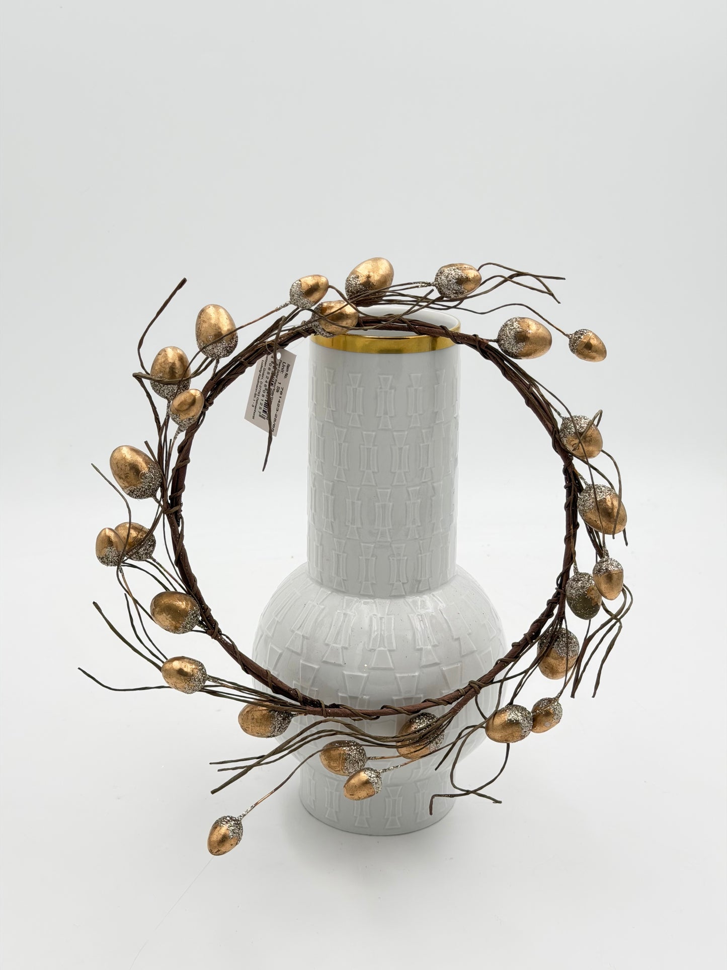 Eichelkranz Tisch Tür Loop haltbar braun gold Glitzer 25 cm