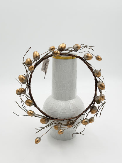 Eichelkranz Tisch Tür Loop haltbar braun gold Glitzer 25 cm