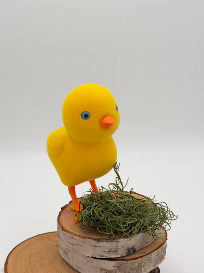 Küken stehend gelb beflockt Ostern Frühling 16 cm