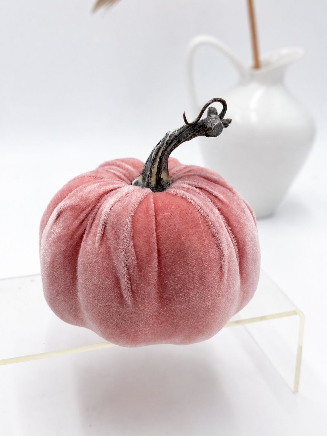 Deko-Kürbis Samt Ø 12 cm Herbstdekoration Beere Rosa
