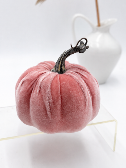 Deko-Kürbis Samt Ø 12 cm Herbstdekoration Beere Rosa