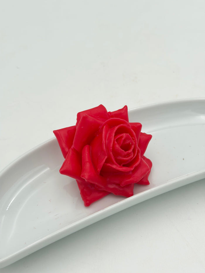 Wachs Rose rot klein 1 Stück