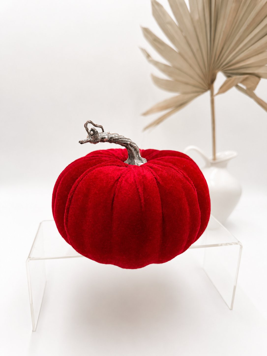 Großer Deko-Kürbis Samt Ø 18 cm Herbstdekoration
