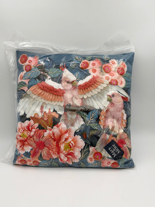 Mars & More Dekokissen 2 Kakadu rosa blau