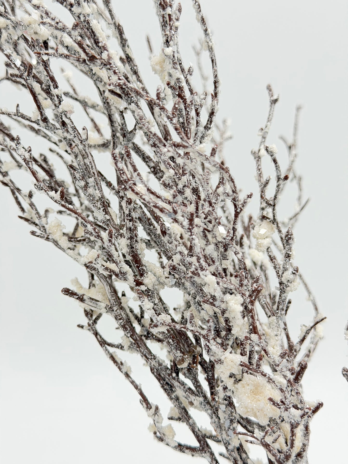 Winter Zweig beschneit Kunstblume weiß Glitzer