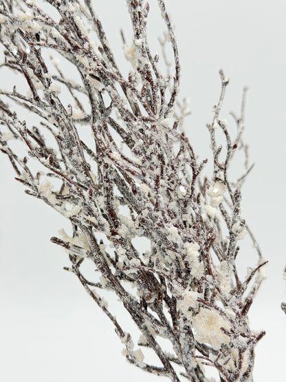 Winter Zweig beschneit Kunstblume weiß Glitzer