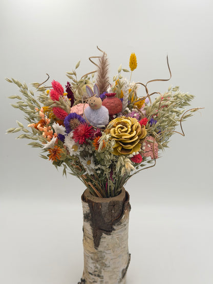 Trockenblumenstrauß Ostern bunt