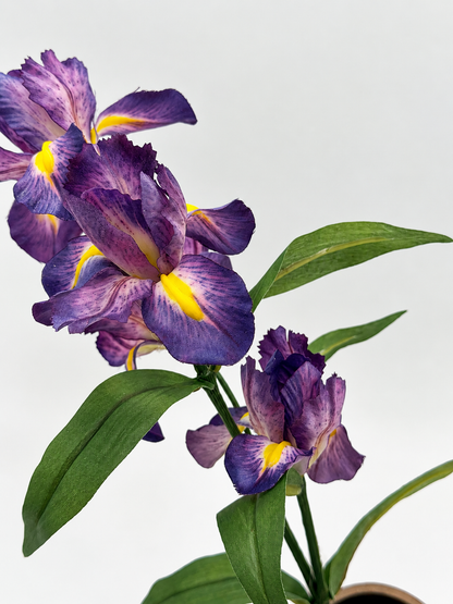 Künstlicher Iriszweig mit 4 Blüten Blau Lila