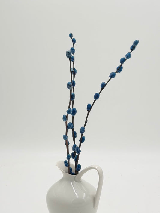 Weidenkätzchen blau 3er