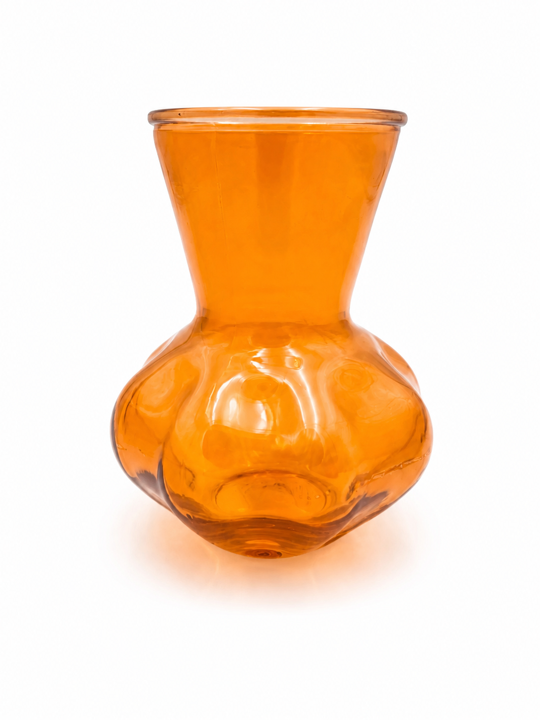 Dekorative Vase aus Glas orange in verschiedenen Formen 18 cm