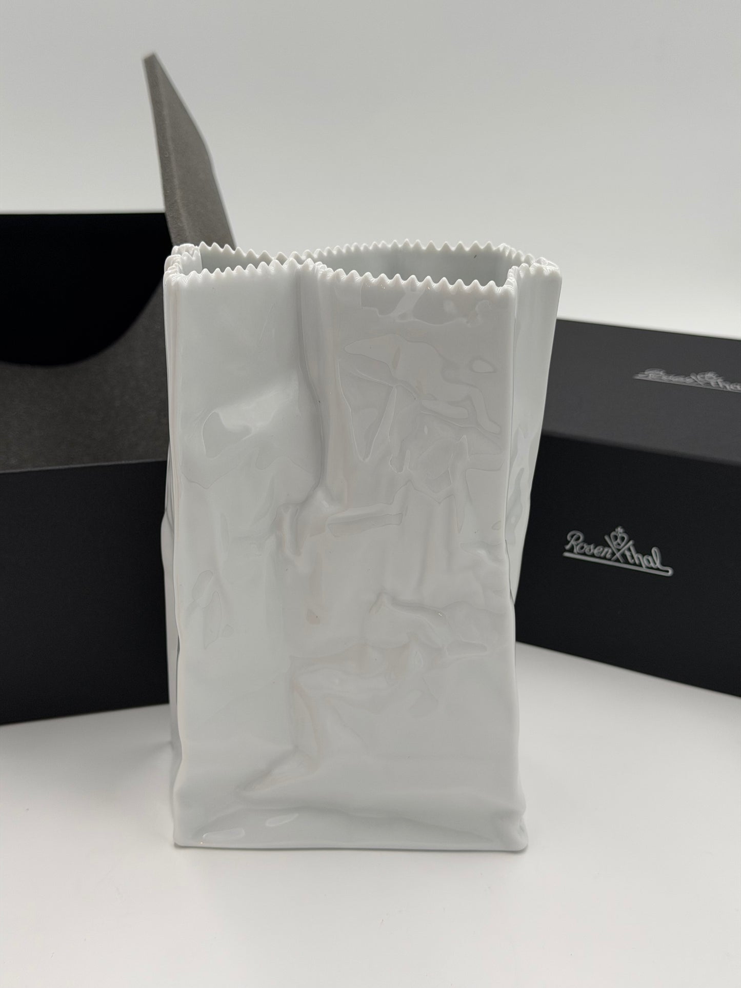 Rosenthal Studio Line Porzellan Tütenvase weiß glasiert im Geschenkkarton 3 Größen
