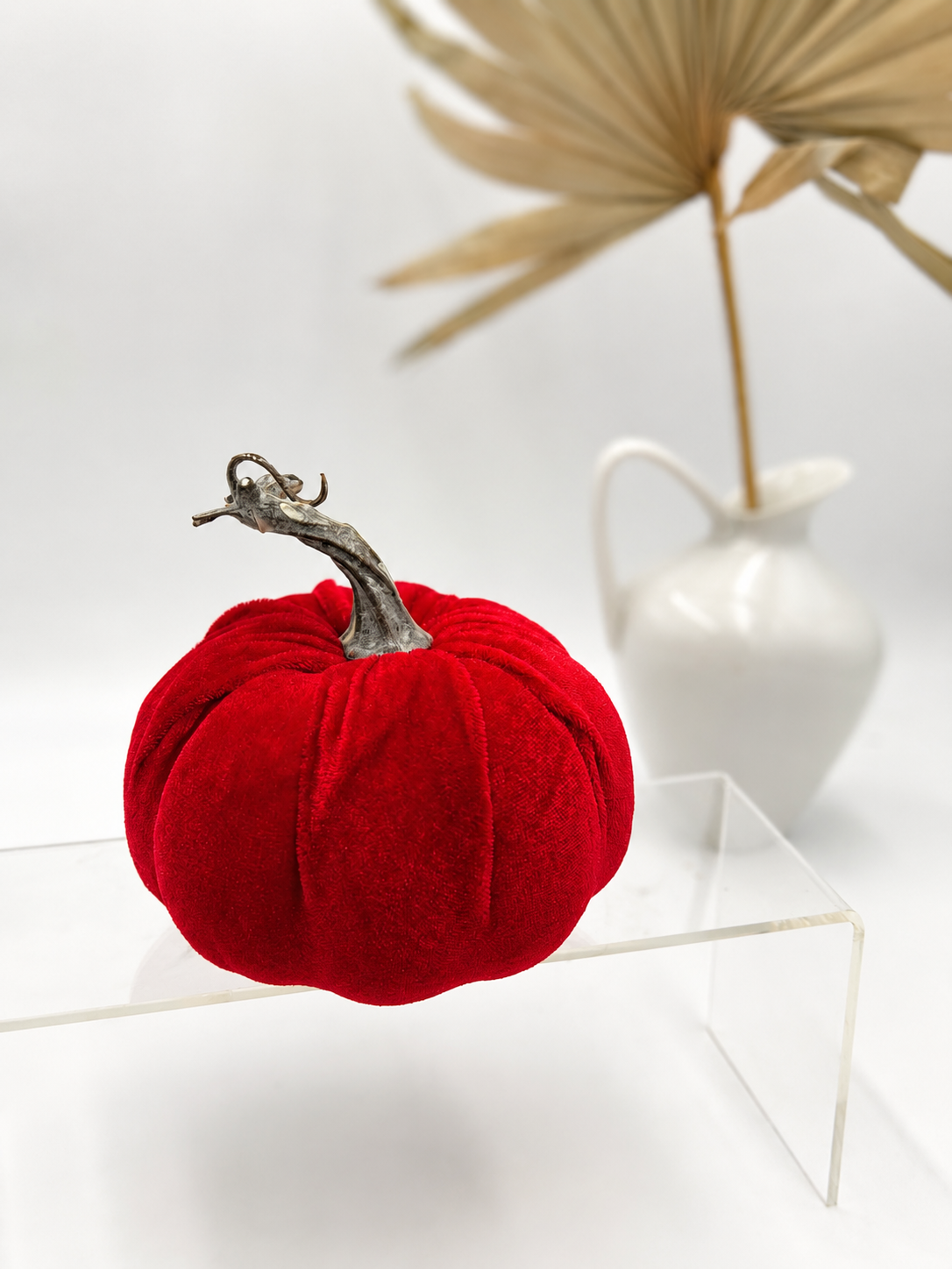 Deko-Kürbis Samt Ø 12 cm Herbstdekoration Orange
